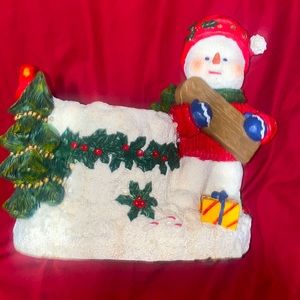 Snowman candle holder